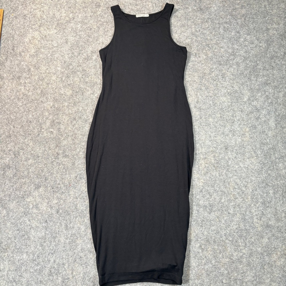 Marine Layer Dress Womens XS Black Sleeveless Crew Neck Jersey Knit Lexi Midi